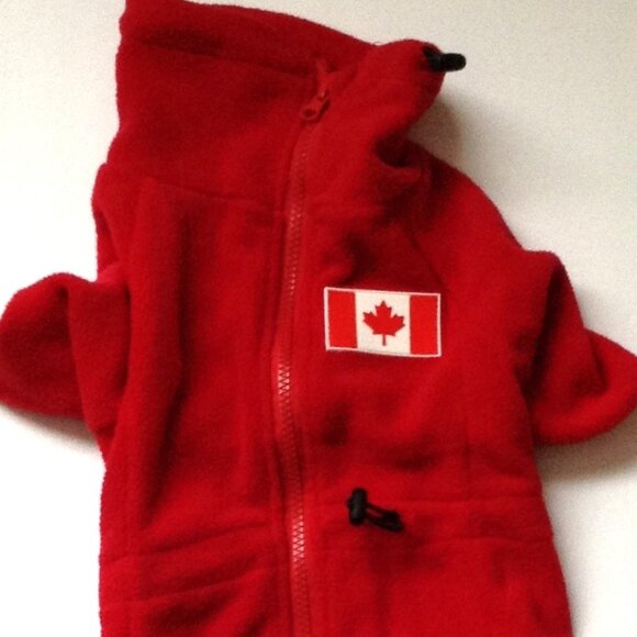 Red Fleece Dog Coat Pet Jacket Clothing Clothes Pets Accessories - Picture 2 of 6